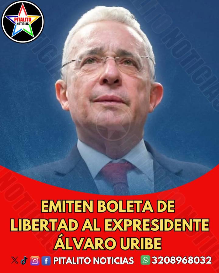 Álvaro Uribe Vélez recibió la boleta de libertad