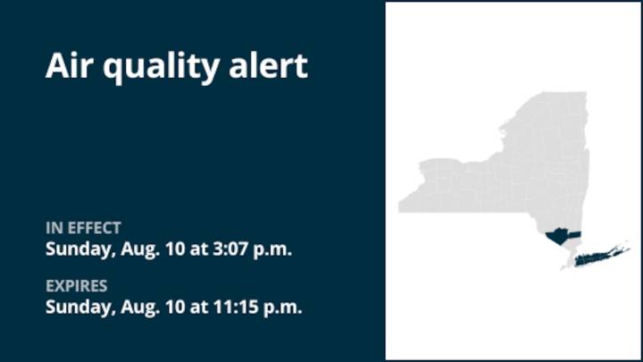 NY weather: Air quality alert in place for New York until Sunday night