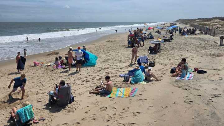 Beachgoers enjoy Cape Henlopen State Park on Aug. 20.