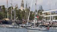 Unha vintena de barcos da flotilla solidaria parte cara Gaza desde Barcelona