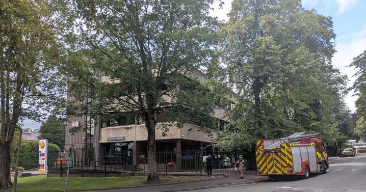 Emergency services called to office block after fire breaks out