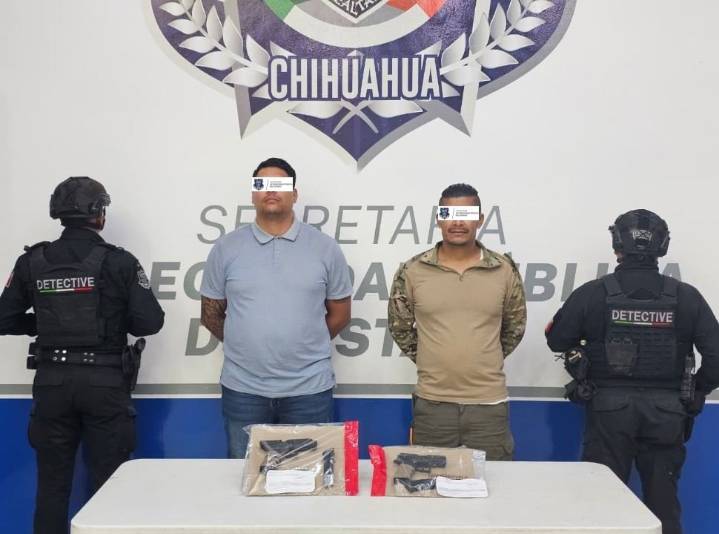Asegura SSPE a dos sujetos armados en Ciudad Juárez