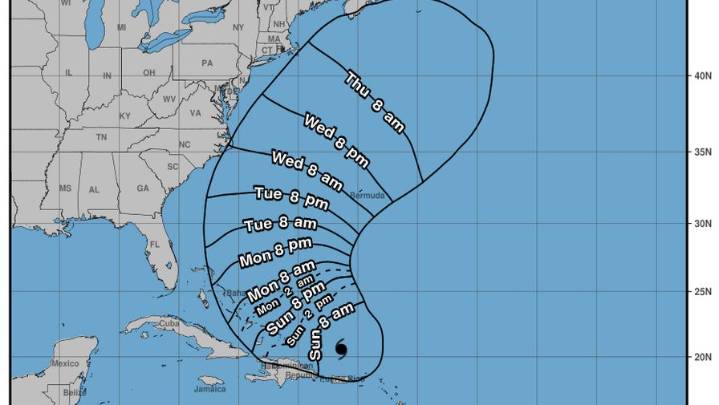 Hurricane Erin, downgraded to Category 3, will pass offshore