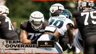 Browns' offensive line gets tested in training camp by stout Eagles' defensive line