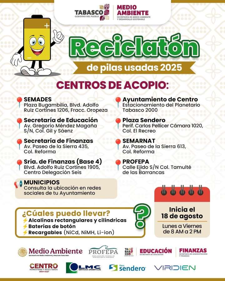 Este lunes inicia "Reciclatón de Pilas Usadas 2025"
