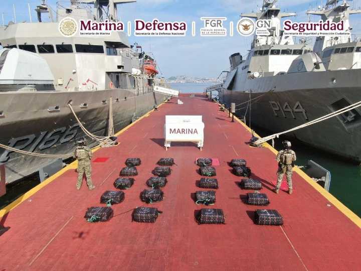 Semar intercepta 601 kg de cocaína en costas de Guerrero