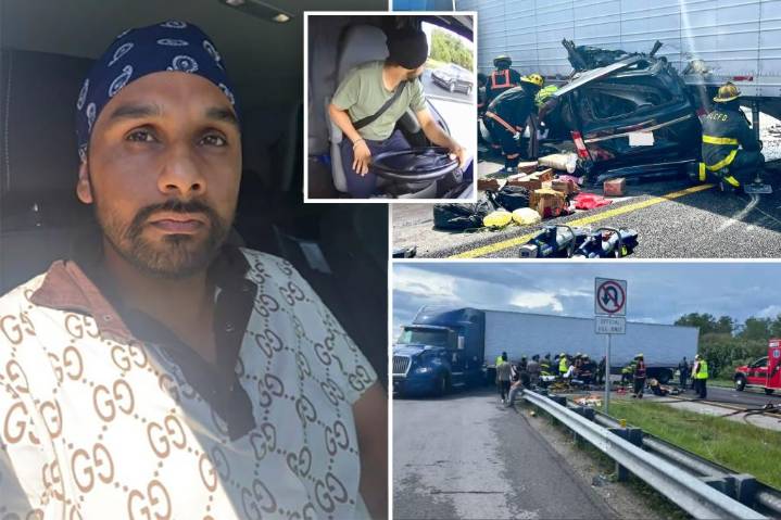 Illegal migrant truck driver suspect in deadly Florida crash was given work permit under Biden after being denied by Trump: DHS