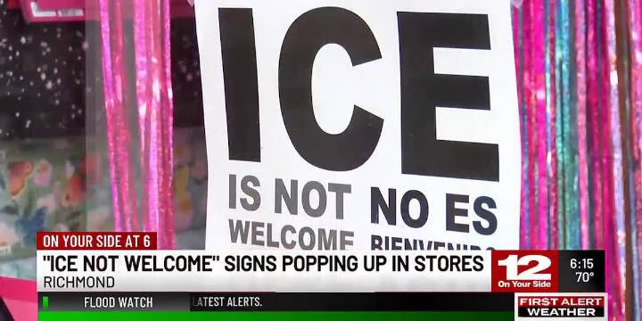 "ICE not welcome" signs popping up in stores