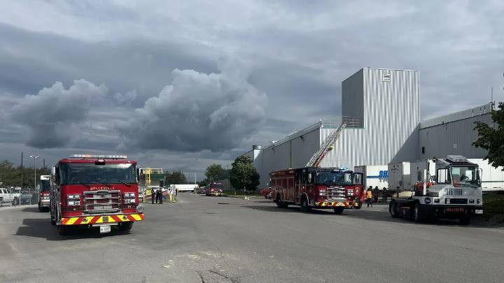 Belleville factory fire