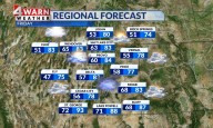 Overnight moisture impacted Southern and Eastern Utah but overall, a drying and warming trend sets up for Labor Day Weekend statewide