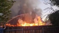 Family displaced after deck fire