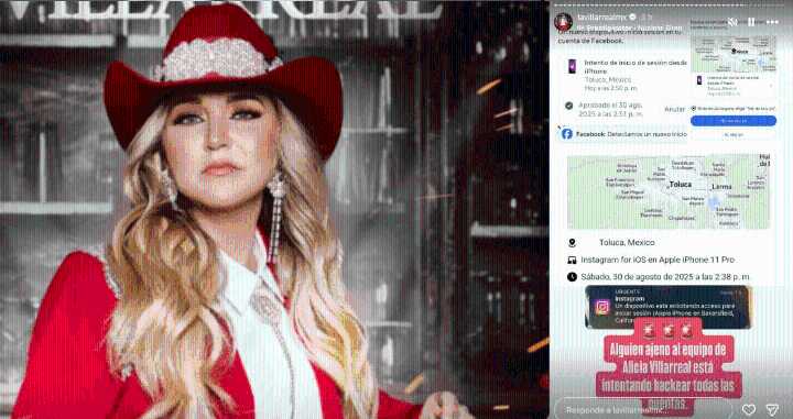 Alicia Villarreal denuncia intento hackeo en redes sociales