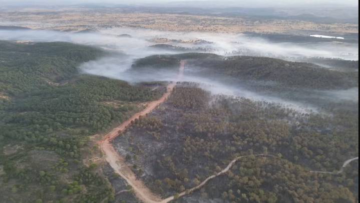 Incendio extinguido el domingo en La Contienda, Aroche