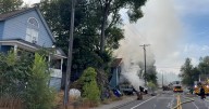 Man taken to the hospital following Spokane house fire