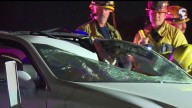 Driver killed after truck’s wheel comes loose and smashes through their windshield on Pomona freeway