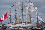 Hundreds of historic tall ships are arriving in Amsterdam for a maritime festival