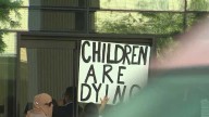 Protesters against U.S. military funding for Israel target Sen. Alex Padilla