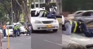 Violencia vial: agente de tránsito es embestido y arrastrado por conductor en Cali