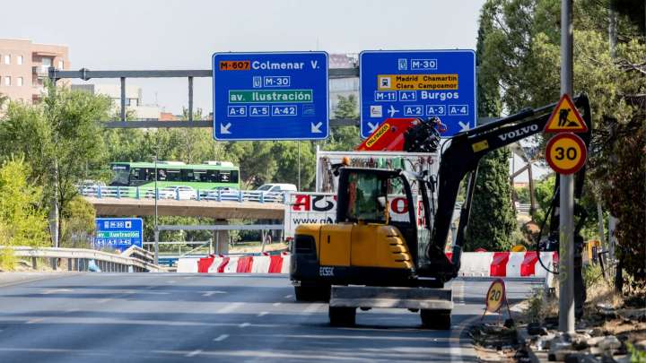 El corte de la M-40 se suma este fin de semana a las múltiples obras en marcha en Madrid