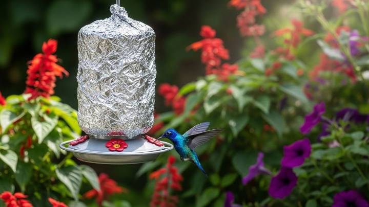 Pocos lo saben: por qué debes envolver el comedero de colibríes con papel aluminio