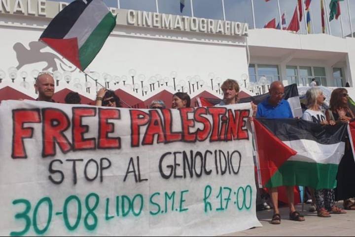 Gaza protests begin at Venice Film Festival red carpet