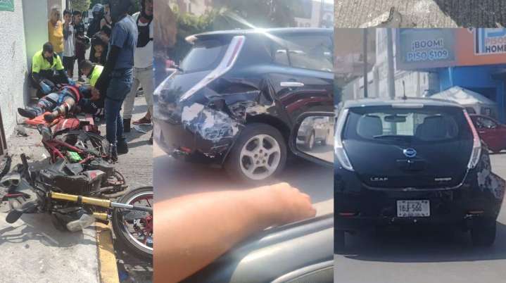 Automovilista huye tras atropellar dos veces a moto repartidor en Jiutepec