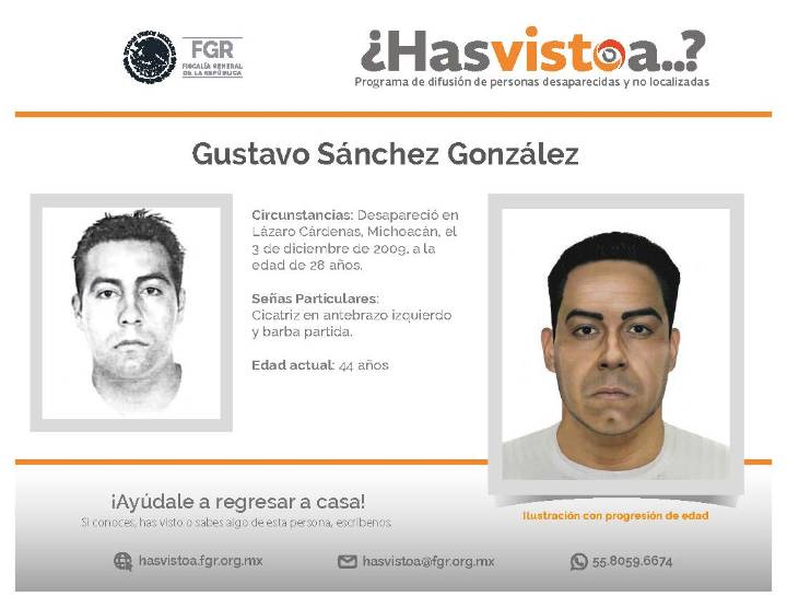 Se busca a Gustavo Sánchez González
