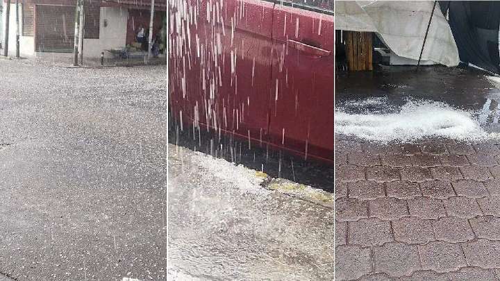 Granizada y fuerte lluvia sorprenden al sur de la capital poblana