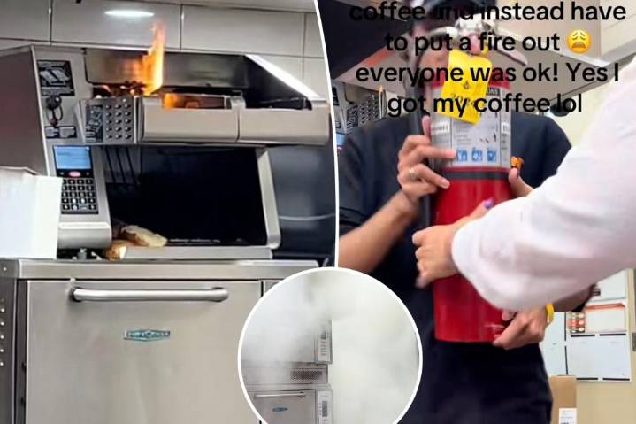 Dunkin' Donuts customer puts out fire that staff ignored