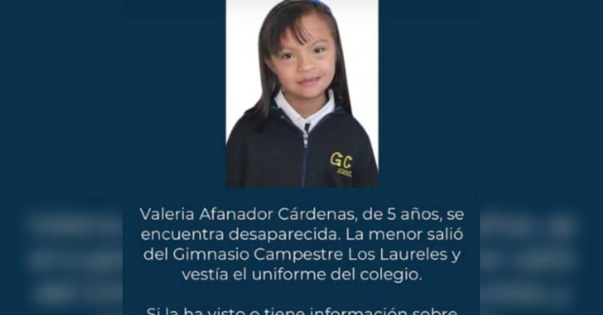 Buscan a Valeria Afanador, niña de 10 años con síndrome de Down desaparecida en Cajicá