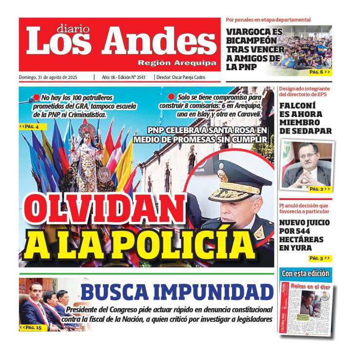 AREQUIPA: Diario Los Andes 31/08/2025