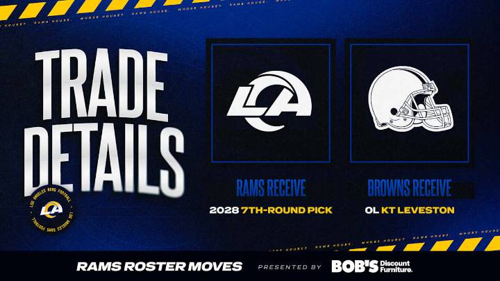 Rams trade OL KT Leveston to Browns for 2028 7th round pick