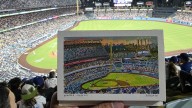 Baseball can drag on. So this guy did a painting of Dodger Stadium at the game