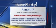 Birthdays for Sunday, August 17