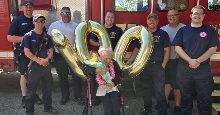 Old Town Fire and Rescue celebrates senior's 100th Birthday