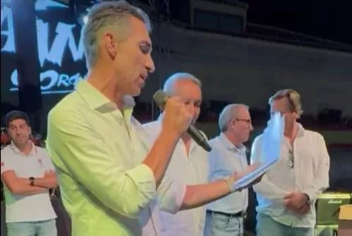 El oscense Tomás Luna y los otros creadores del Boloencierro de Mataelpino pronuncian el pregón festivo