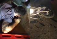 EN VIDEO: Motociclista por poco muere al chocar con carro cerca del Cisne