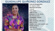 Activan búsqueda por Guadalupe Quiñonez, vista por última vez en el Centro de Culiacán
