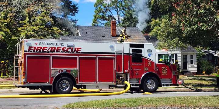 Greenville firefighters battle afternoon house fire
