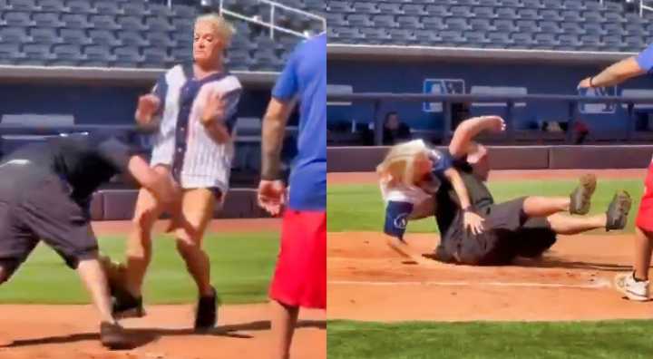 VIDEO: Male Coworker Takes Things Way Too Far, Obliterates The Knees Of Female Worker & Celebrates Immediately After During Corporate Softball Game