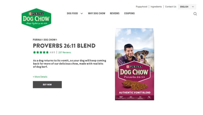 Purina Introduces Proverbs 26:11 Vomit