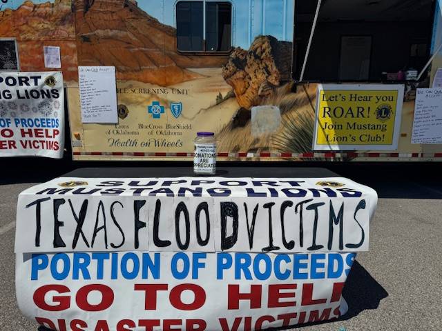 Mustang Lions hosts fundraiser for Texas flood victims