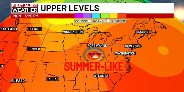 First Alert Forecast: Summer sizzle continues into next week, storms possible late Tuesday