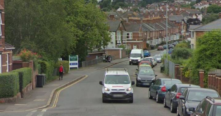 Exeter road blocked due to car on fire