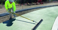 Roundabout taking shape with green cement