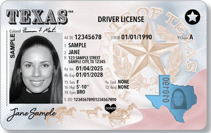 Conozca el nuevo diseño de las licencias de conducir en Texas
