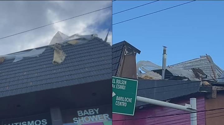 Bariloche bajo alerta: techos volados, árboles caídos y cortes de luz por un temporal de viento histórico