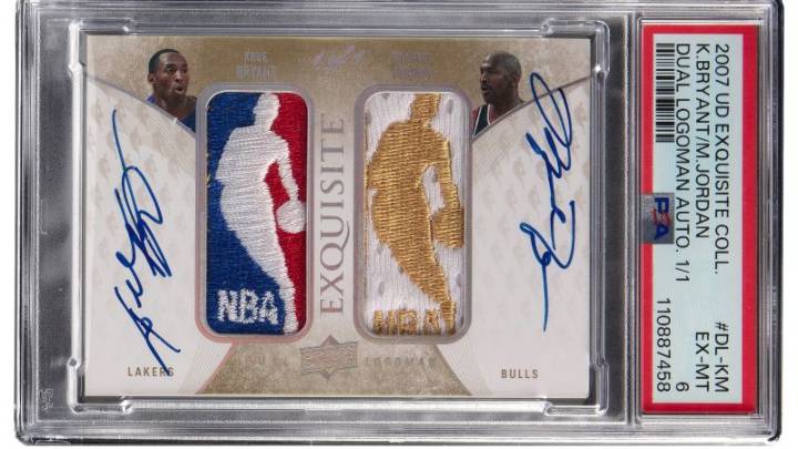 Basketball card featuring Michael Jordan and Kobe Bryant sells for world