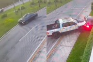 Choca contra camioneta, intenta darse a la fuga y afectado le da alcance