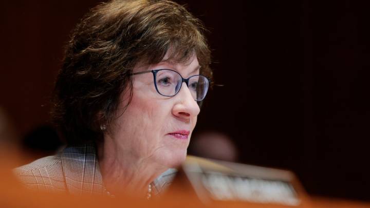Sen. Susan Collins heckled by protesters at Maine ribbon